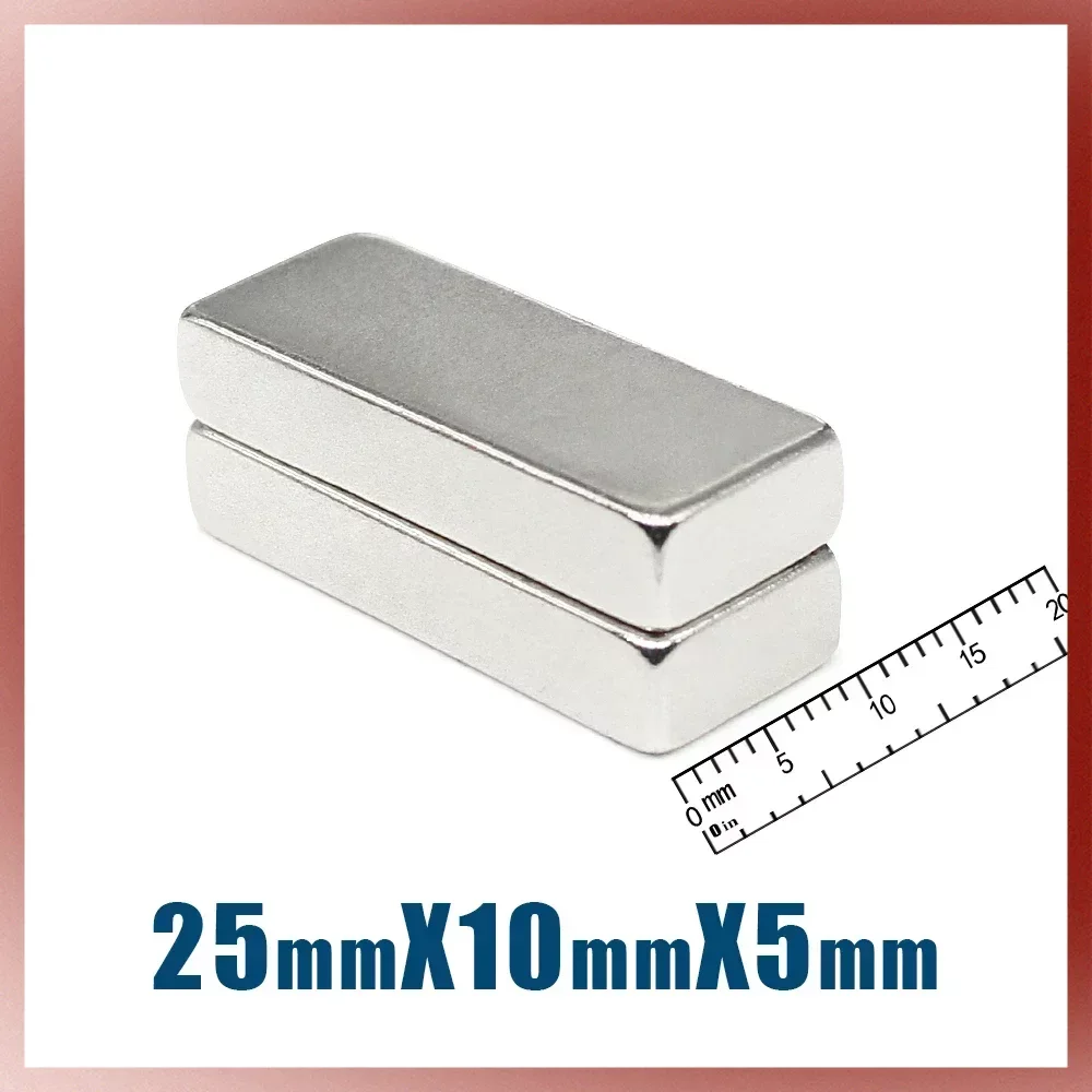 

5/10/20/50PCS 25x10x5mm Strong Block Magnets N35 Permanent Magnets Rectangular Rare Earth Neodymium Magnet