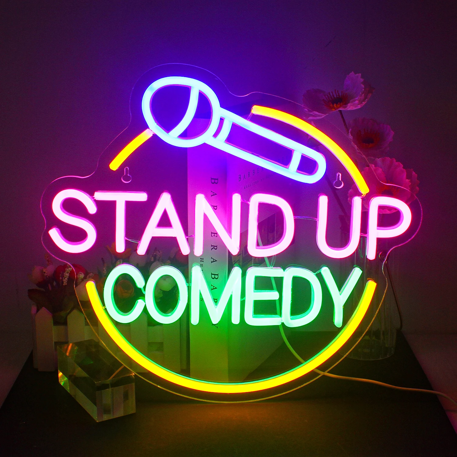 Stand Up Comedy Neon Sign, LED para Wall Decor, USB Talk Show, Light Up Signs, Live Engraçado, Bar de Cerveja, Decoração Caverna Homem