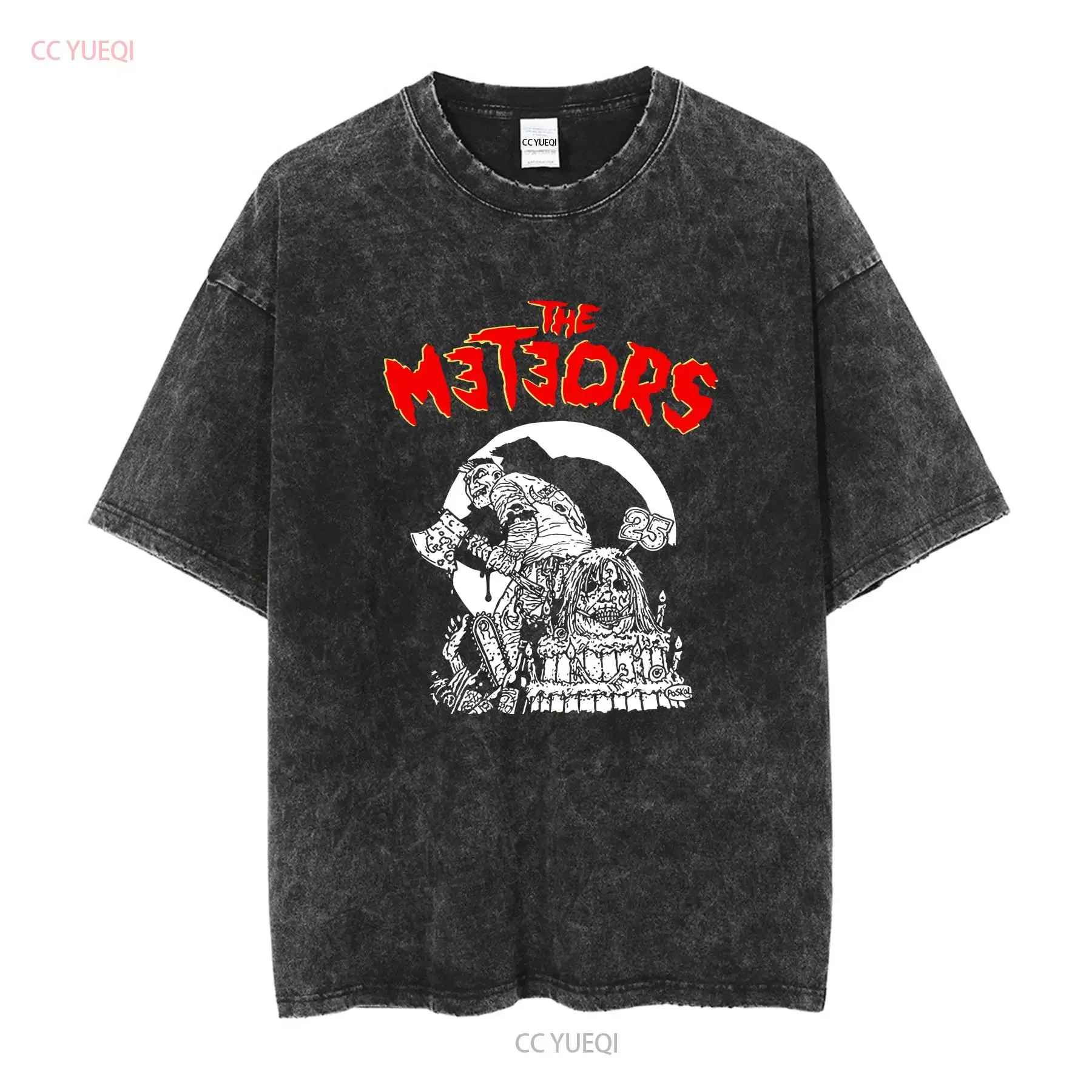 y2k Music Essential The Meteors Psychobilly Punk Rock Grunge Skater T Shirt Men XL long or short sleeves vintage Washed graphic view 2