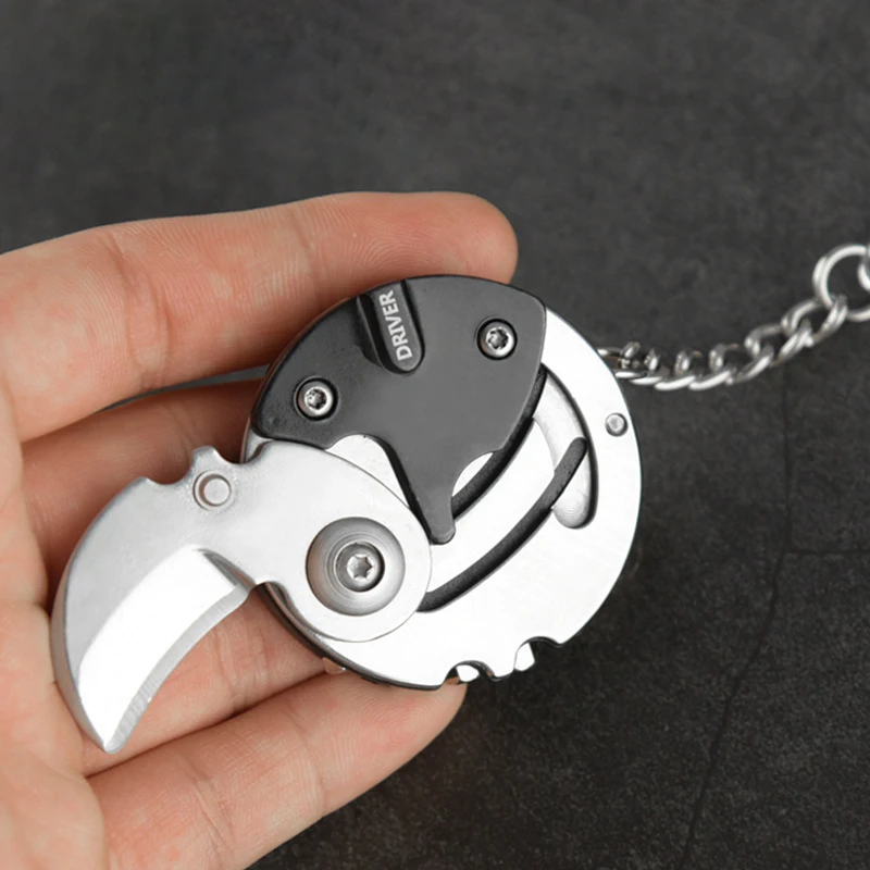 Keychain Screwdriver Multifunctional Hexagon Coin Outdoor EDC Tool Hexagon Folding Coin Knife Pocket Fold Mini coltello Gear Pee