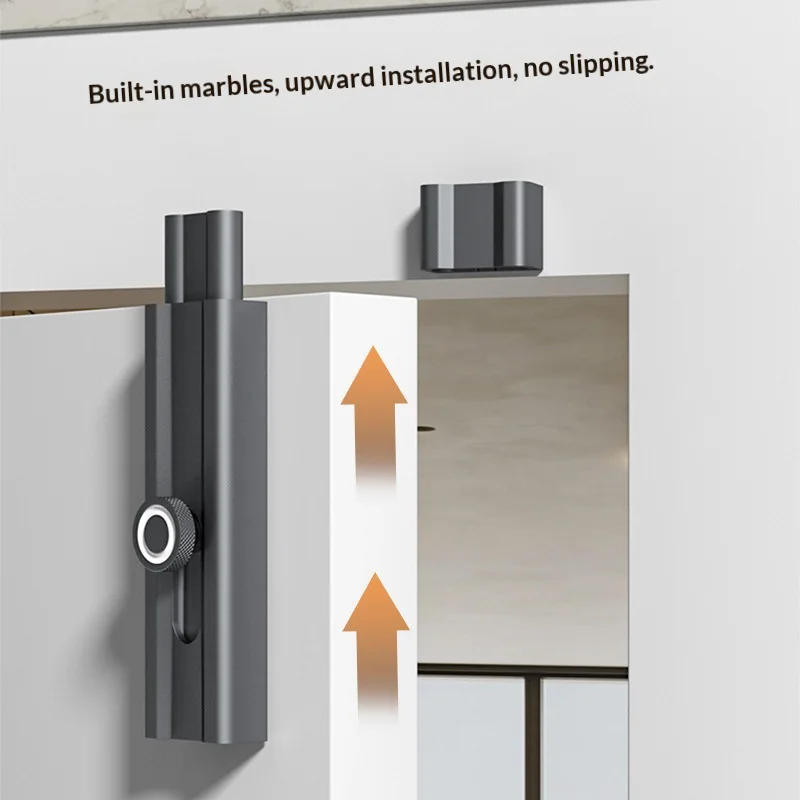 Hole-free latch lock, adhesive indoor door lock, room door bolt, surface-mounted door catch, anti-theft old-style door lock