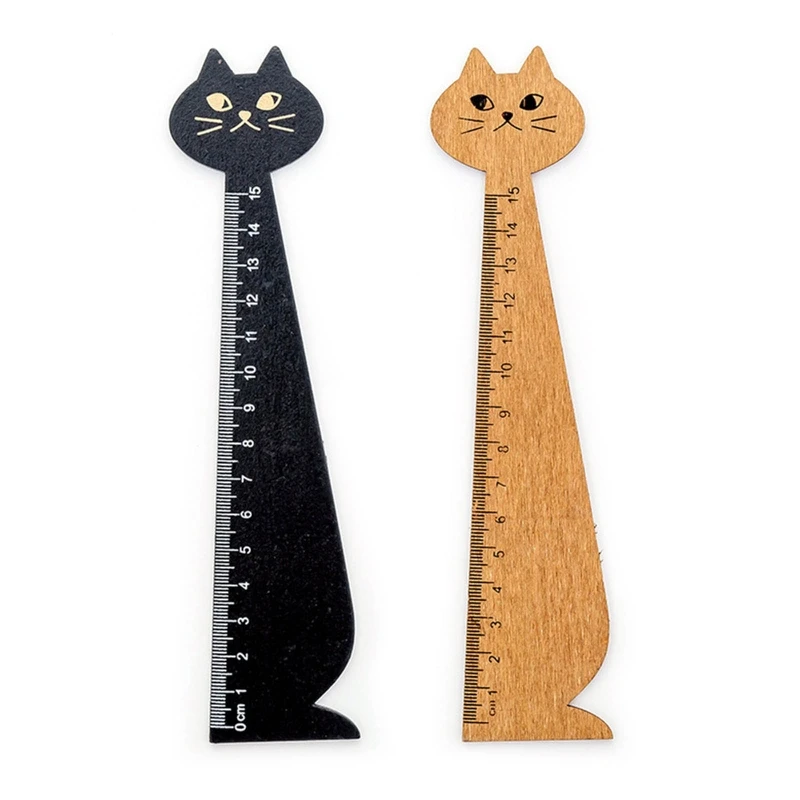 

Cartoon Scale Ruler Wooden Measuring Ruler Student Drawing Tools Office Supplies for Teen Student Geometric Drawing