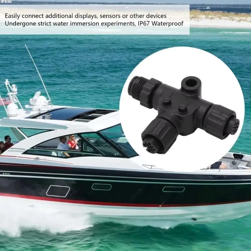 

Прочный Т-разъем J0MA, безопасное морское соединение, АБС-пластик и металл для Matsutec NMEA2000