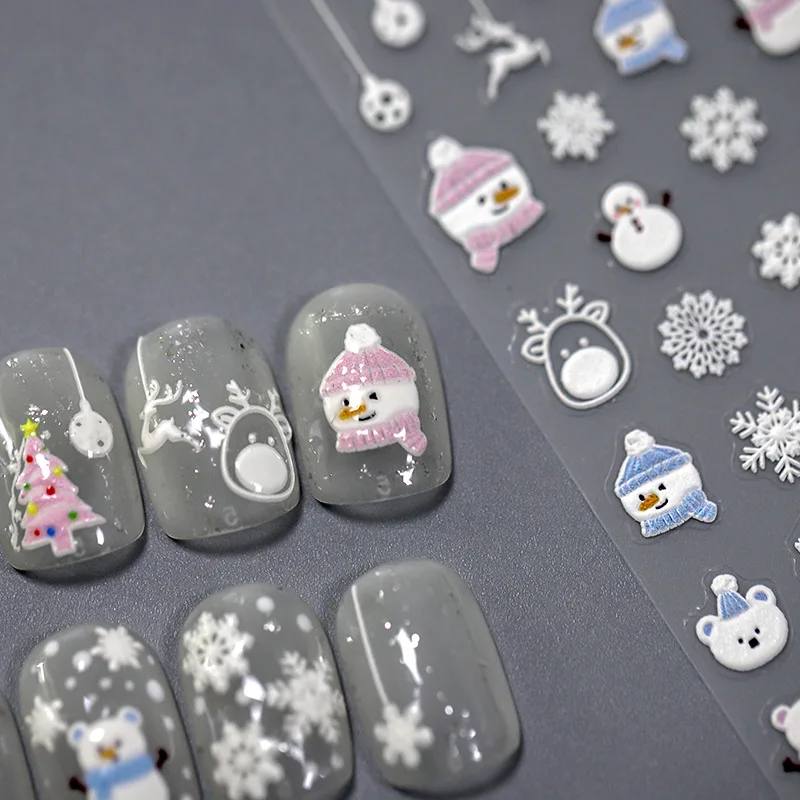 Upgraded Japanese Frosted Sheer Nail Stickers Thin Tough Self Adhesive Christmas Legend High Quality Glossy Finish for Women
