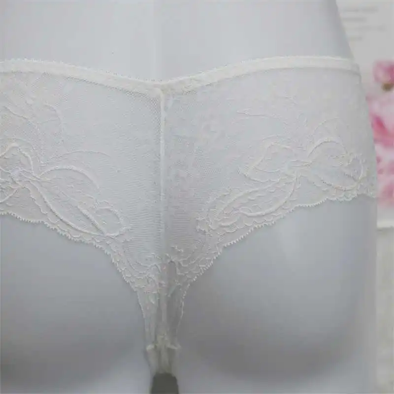 T-Brief en dentelle blanche pour homme, demi-transparente, Sexy, cadeaux BF, fête privée FKK, Harajuku Thai