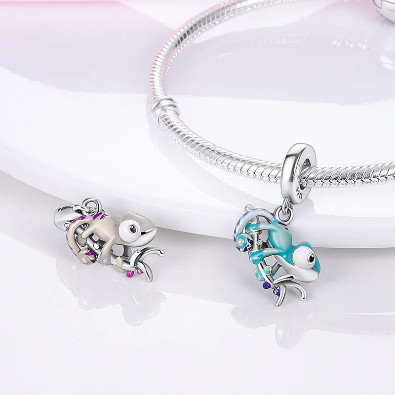 925er-Sterlingsilber, schöner süßer Chamäleon-Charm-Anhänger für Armbänder, DIY, hochwertiger, personalisierter edler Schmuck für Damen