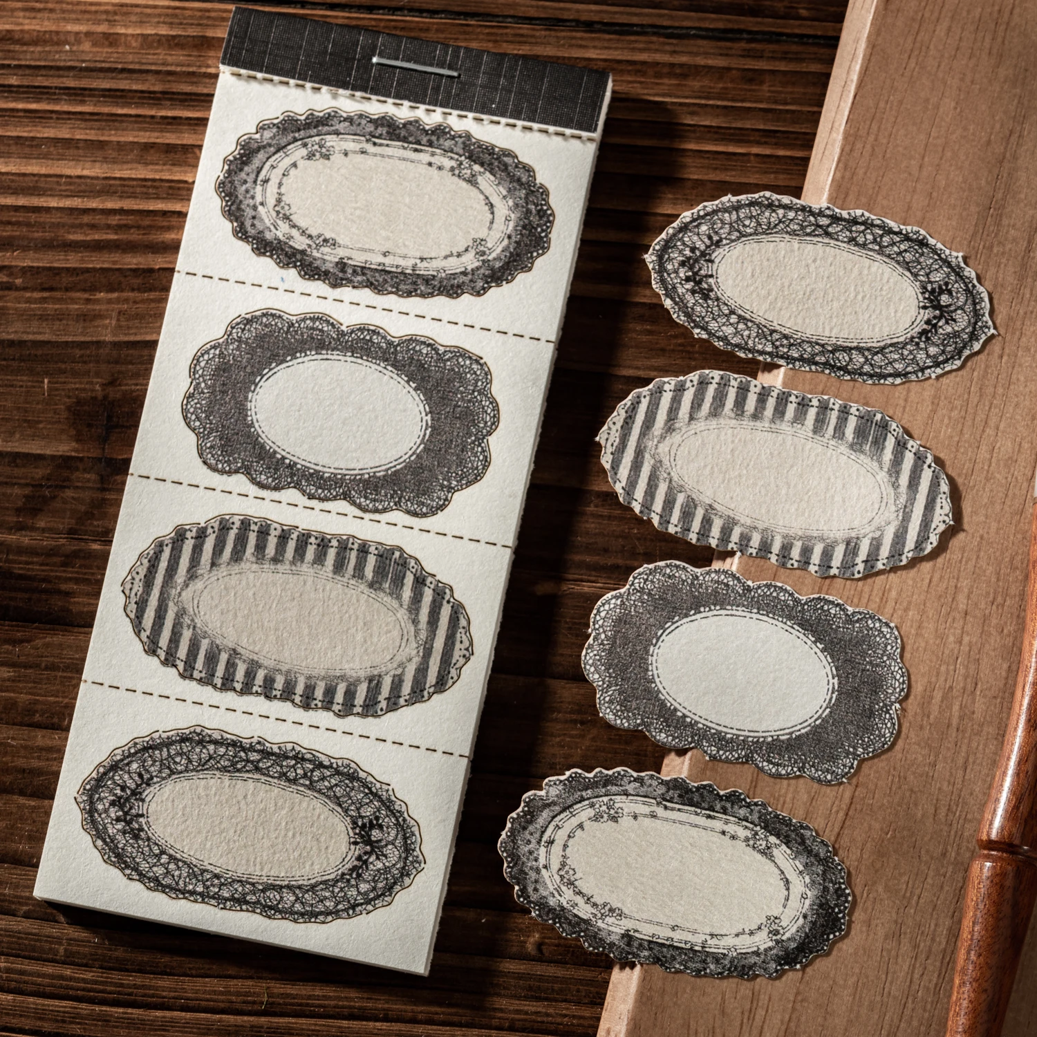 Ripples of Desire Series Vintage Lace Border Landscape Memo Pad Creative DIY Junk Journal Material Collage Stationery