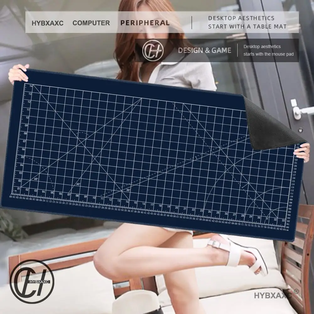 แผ่นรองเมาส์สีดําตัดโต๊ะ Kawaii แล็ปท็อปสํานักงาน Gaming Mousepad Minimalistic ยางคีย์บอร์ดแผ่นรองเม้าส์คอมพิวเตอร์พรม