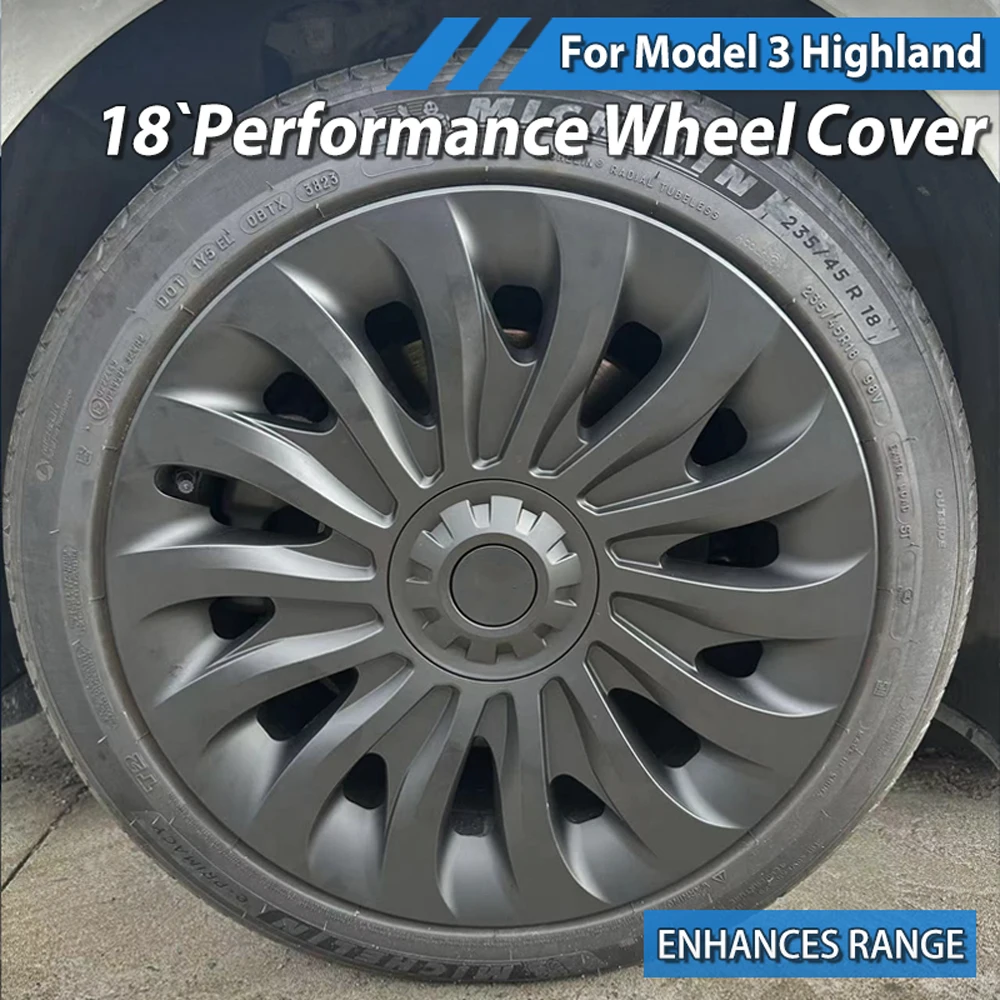 

4 шт. крышка ступицы автомобиля для Tesla Model 3 18-дюймовая крышка колеса 2025 Highland Запчасти для колес Полный обод Аксессуары Крышка колеса