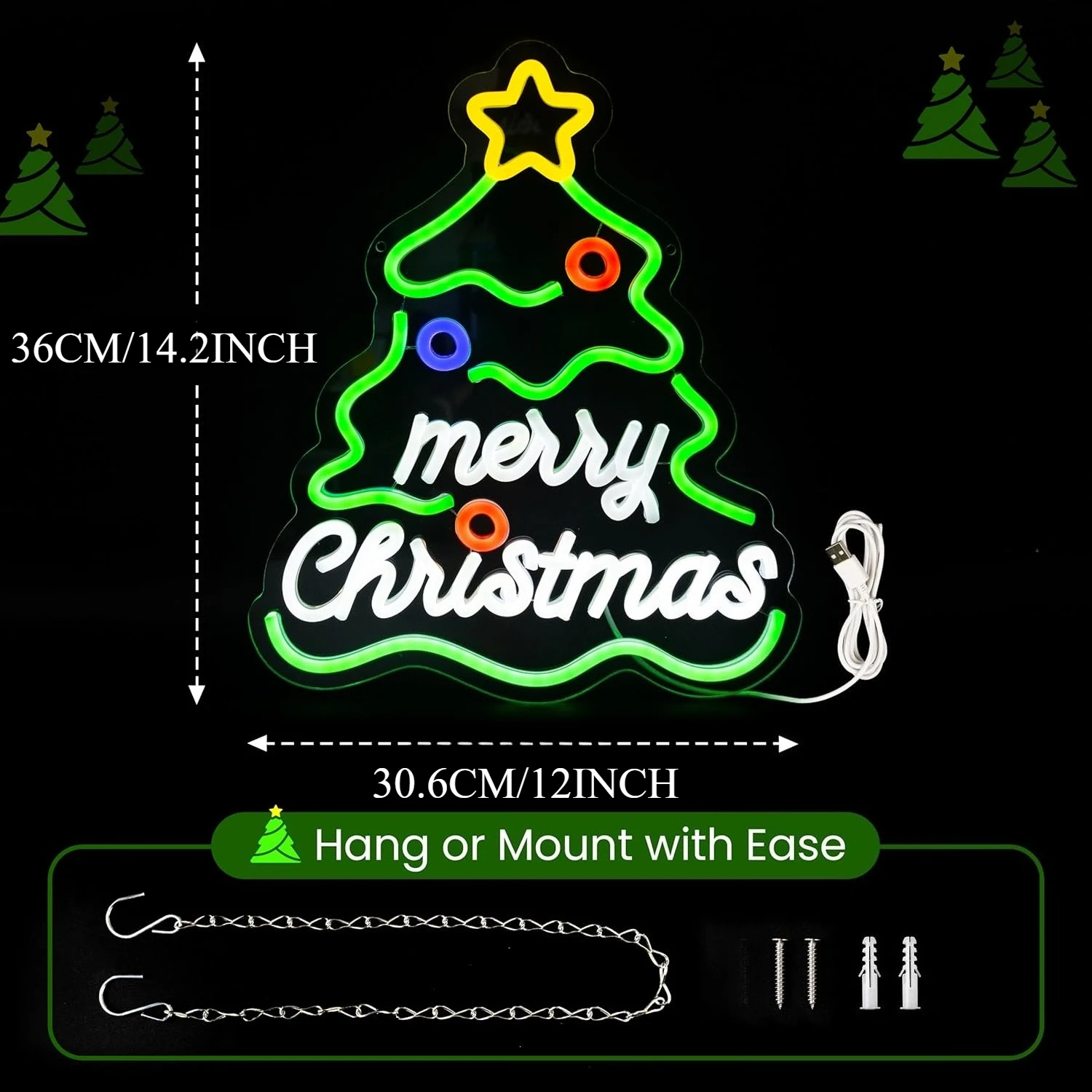 شجرة عيد الميلاد النيون تسجيل USB عكس الضوء عيد ميلاد سعيد LED ضوء النيون للمنزل حفلة الشتاء الديكور مهرجان هدية عيد الميلاد الخفيفة