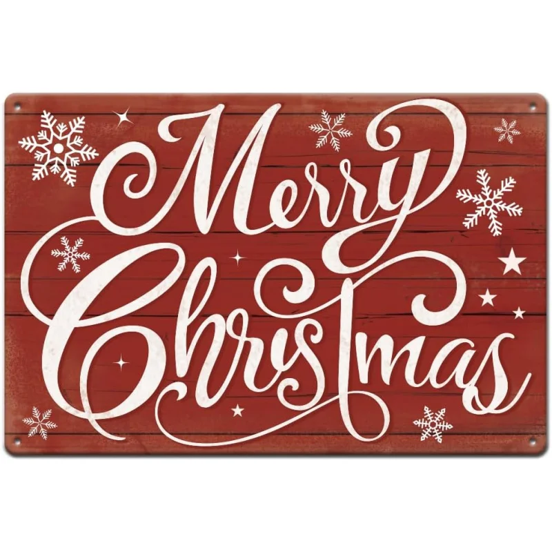 Christmas Sign Plaque Retro Iron Poster Party Home Living Room Bar Decoration 30x20x2cm