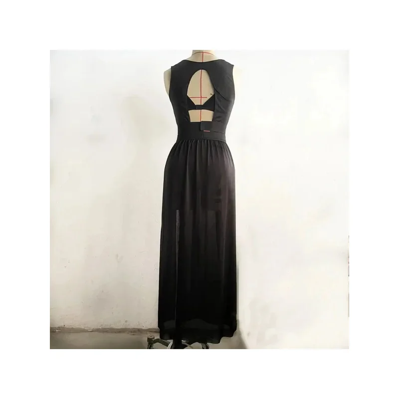 Vintage Gothic Club Sexy Summer Suit Women Sleeveless Black Corset Crop Top   Bandage Underpants Mesh Split Skirt 3pcs Sets