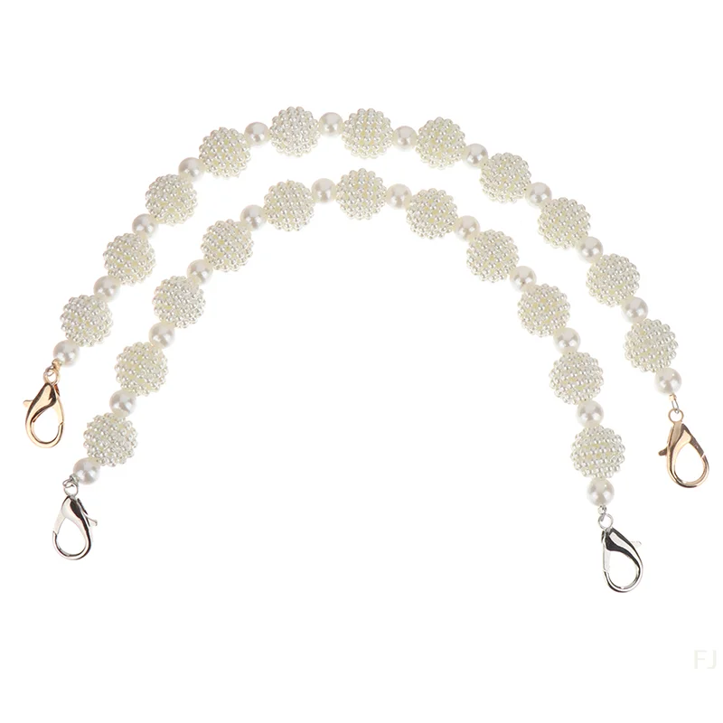 [YU] حزام حقيبة اللؤلؤ لحقيبة اليد مقبض أحزمة المحفظة استبدال مقابض سلسلة مطرز لملحقات حقيبة الكتف