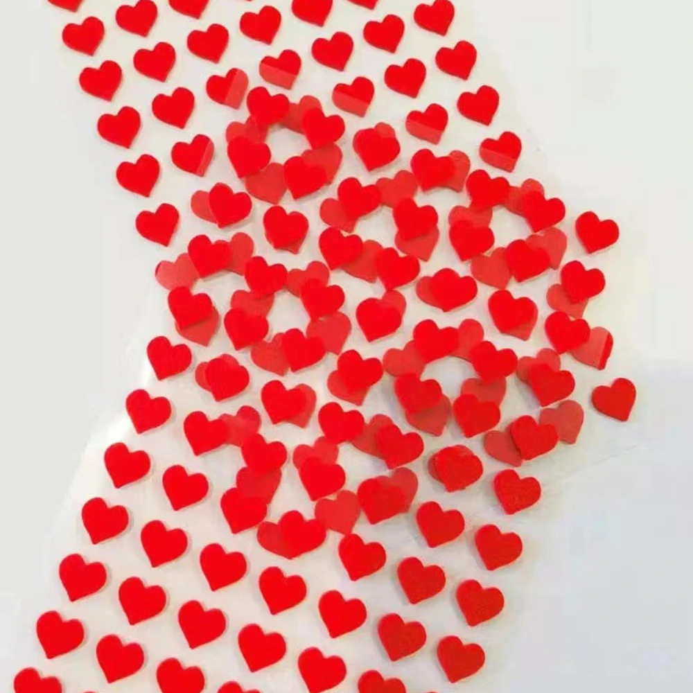 Korean Import Original BONITO 2 in 1 Nonwoven Red Hearts Stickers Scrapbooking Diy Journal Diary Stationery Sticker Decor Gift