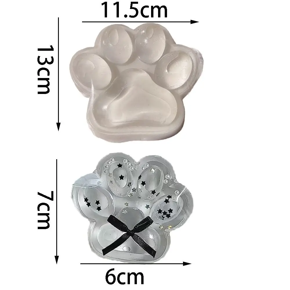 Large TPR Transparent Black Bow Cat Paw Slow Rebound Squeeze ToysCartoon Cat Claw Sticky Pinch Sensory Toys For Kids Gifts