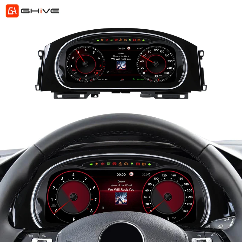 10.25 Inch Linux Dashboard LCD Digital Cluster Speedometer Panel for Golf 7