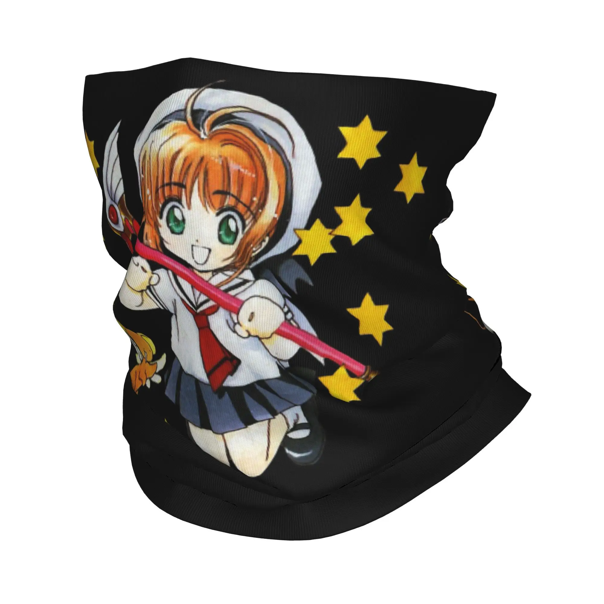كاردكابتور ساكورا كيرو تشان كلو كارد ماجيك جيرل أنيمي كلاسيك كريمي مامي باندانا غطاء الرقبة وشاح الوجه قناع الوجه الدراجات