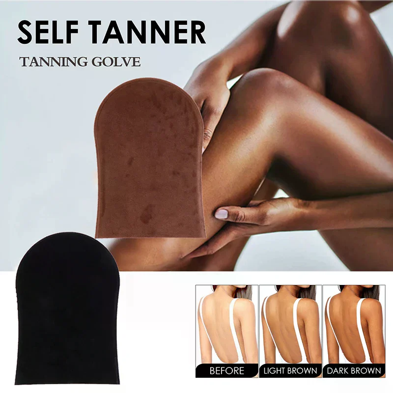 1PC Reusable Back Tan Applicator Glove Exfoliating Tan Removal Mitt Self Tanning Body Face Bath Cleaning Soft Glove view 2
