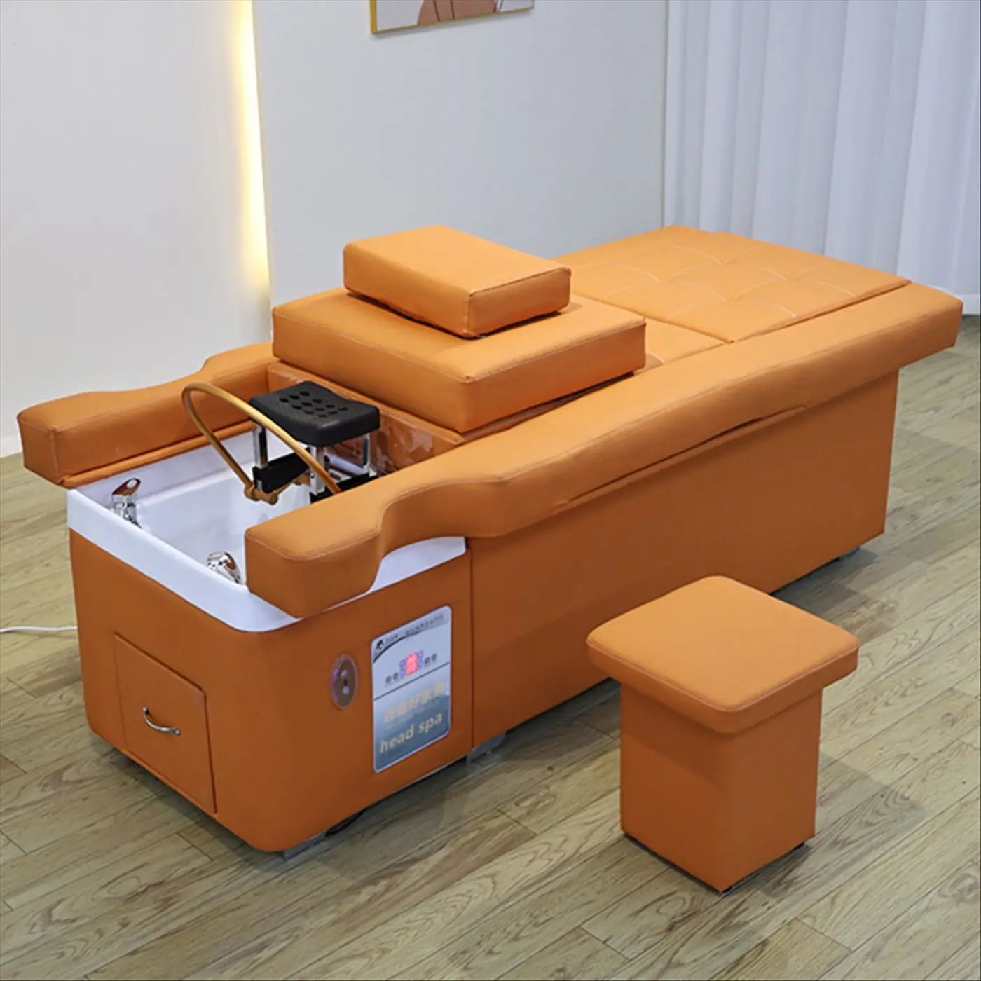 Electric Lifting Head Therapy Foot Massage Integrated Shampoo Bed Foot Therapy Beauty Salon Massage Bed SPA Ear Picking Foot Bat
