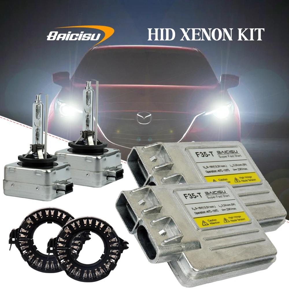 

BAICISU 1 Set 12V 35W DLT HID Xenon kit D1S D1R Headlight Bi-xenon Lens Source For D3S D3r Bulb LED Lighting System