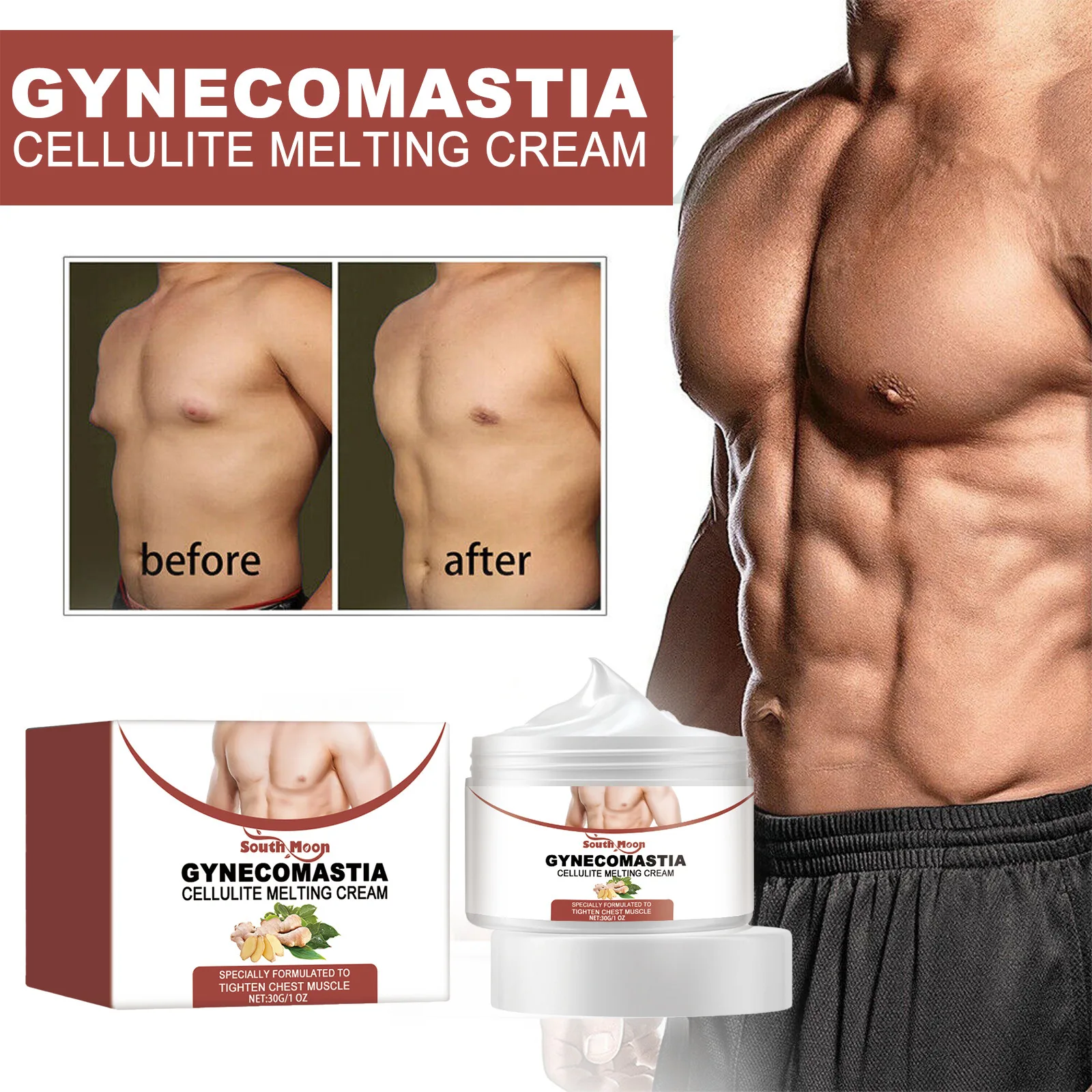 Gynecomastia Firming Cream Effective Shrink Chest Abdominal Fat Reduction Anti Cellulite Men Pectoral Muscle Tightening Ointment