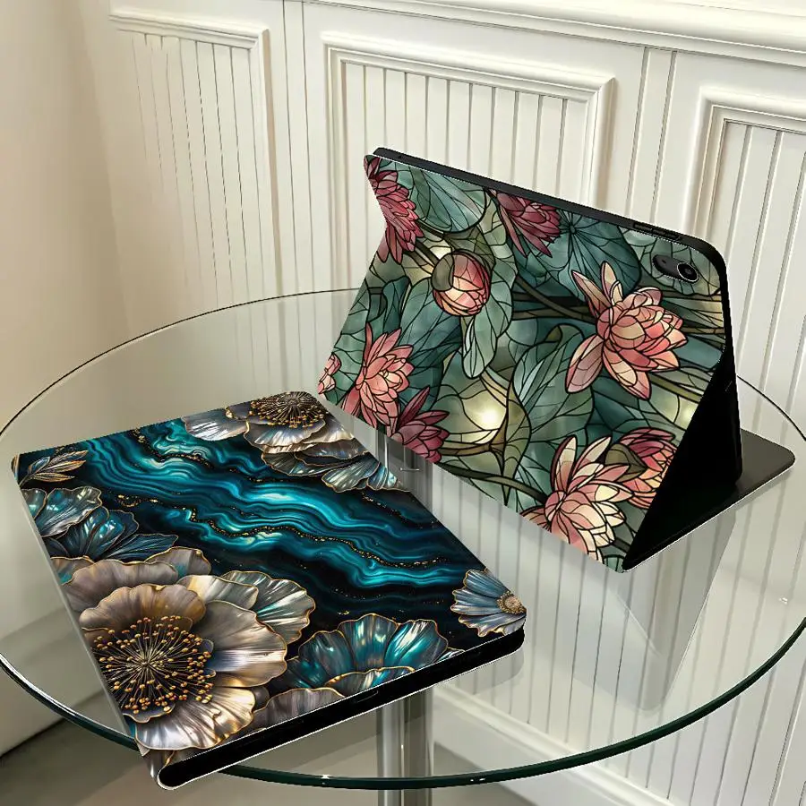 Case for Xiaomi Pad 5 6 7 8 Pro Pad 6s Pro 7 Ultra Redmi Pad SE K Pad 8.8 9.7 12.4 Inch with Pencil Slot Teal Gold Art 2