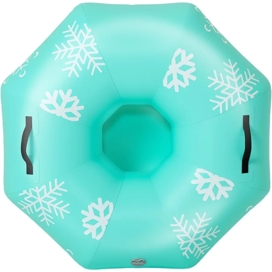 

42" Heavy Duty Inflatable Snow Tube 1/2 Pack for Adults Stable Octagonal Snow Tube Sled with Handles Tow Strap Repair Kit Thick