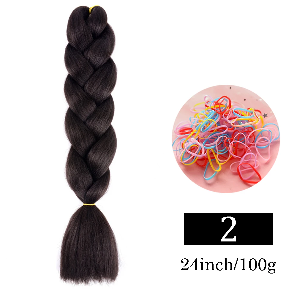 24-Zoll-Jumbo-Zöpfe, Verlängerungen, synthetisches Flechthaar, Afro-Ombre-Farbe, Kanekalon-Haar für Kinder, Zopf