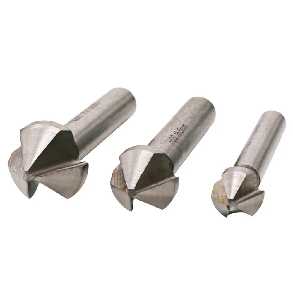 

6pc HSS Countersink Bits 90 Degree 3 Flute for Standardized Chamfering on Ferrous Nonferrous Materials and Composite Boards