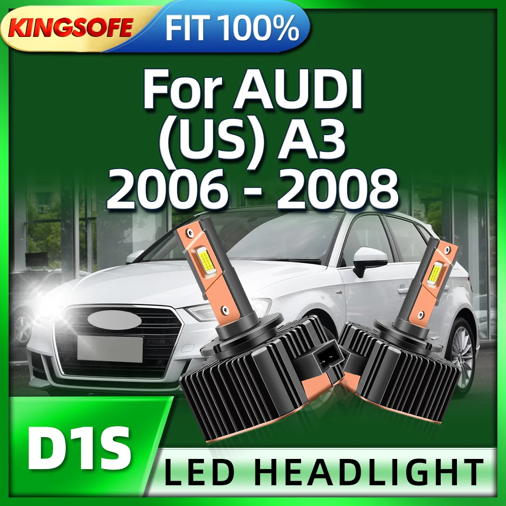 

Roadsun 2pcs Car D1S LED Headlight Bulbs 6000K White Auto Light 130W High Power For AUDI (US) A3 2006 2007 2008