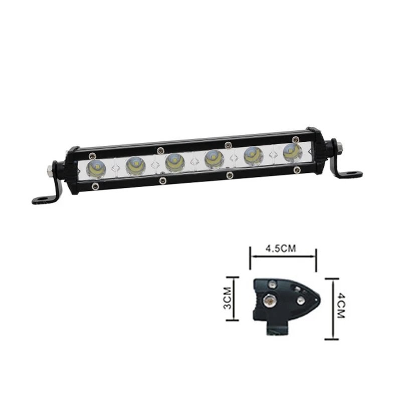 18W Ultra Dunne Slanke Enkele Rij Led Licht Bar 6d Werk Licht Bar Voor Offroad Truck Jeep 12V 24V Witte Amber Lamp