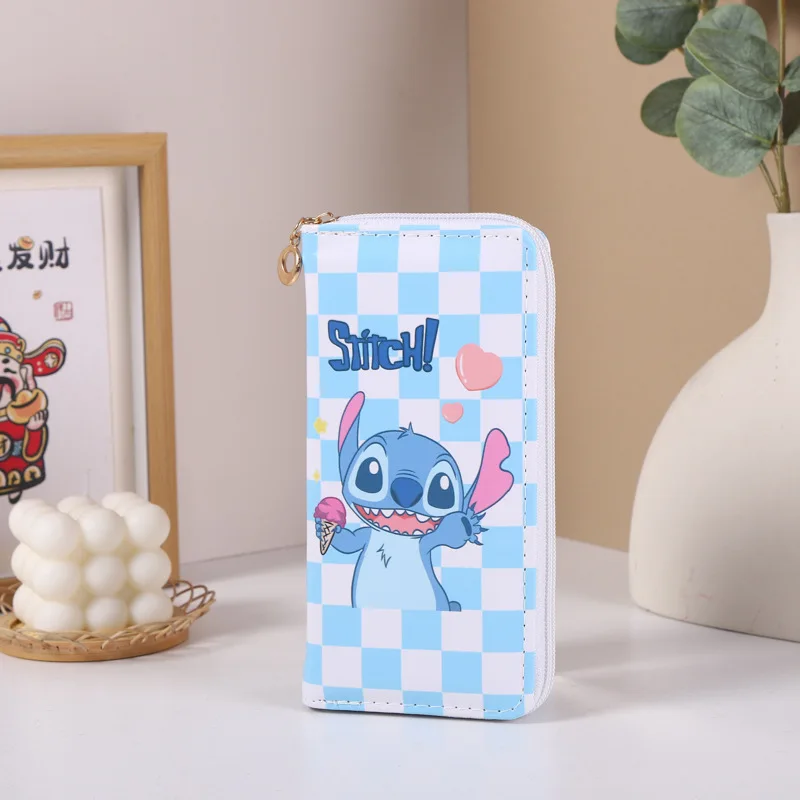 Disney Stitch Wallet Cartoon Coin Purse Women\'s Purse Card Bag Double High Capacity Zip Storage Bag Children\'s Gift Toys