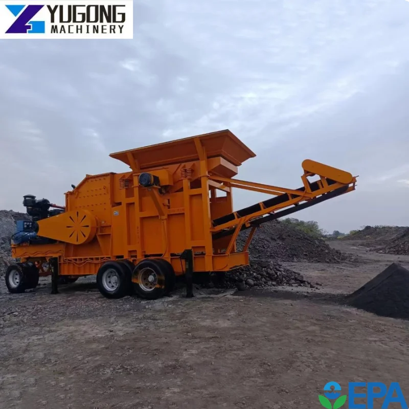 YG High Quality Rock Portable Mobile Gravel Crushing Machine River Stone Sand Making Diesel Hammer Mill Crusher Ballast Stones