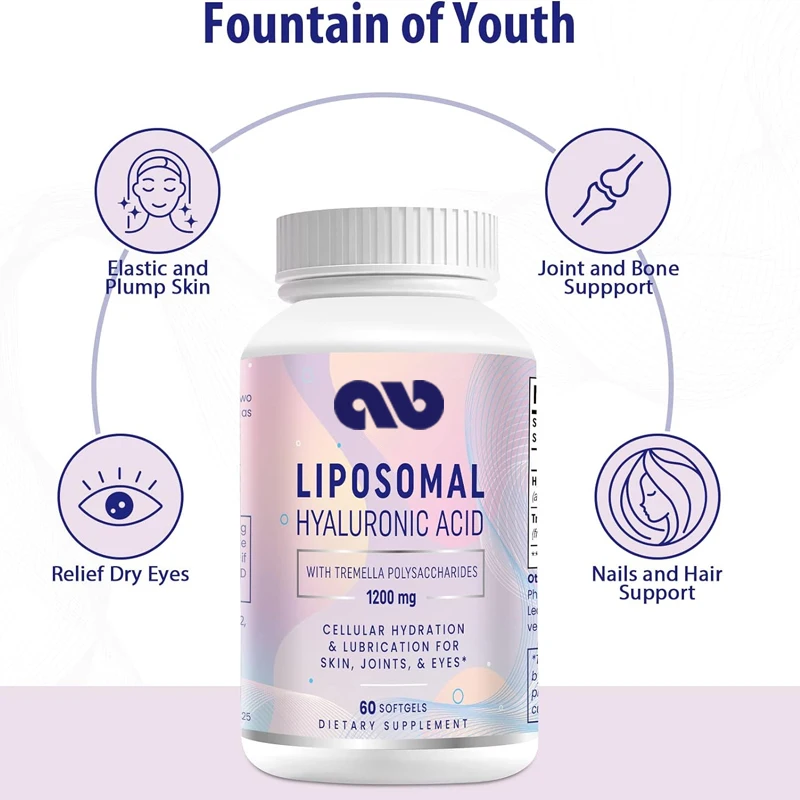 Liposomal Hyaluronic Acid Supplement 1000mg - Dual Strength Skin Moisturizing and Joint Lubrication