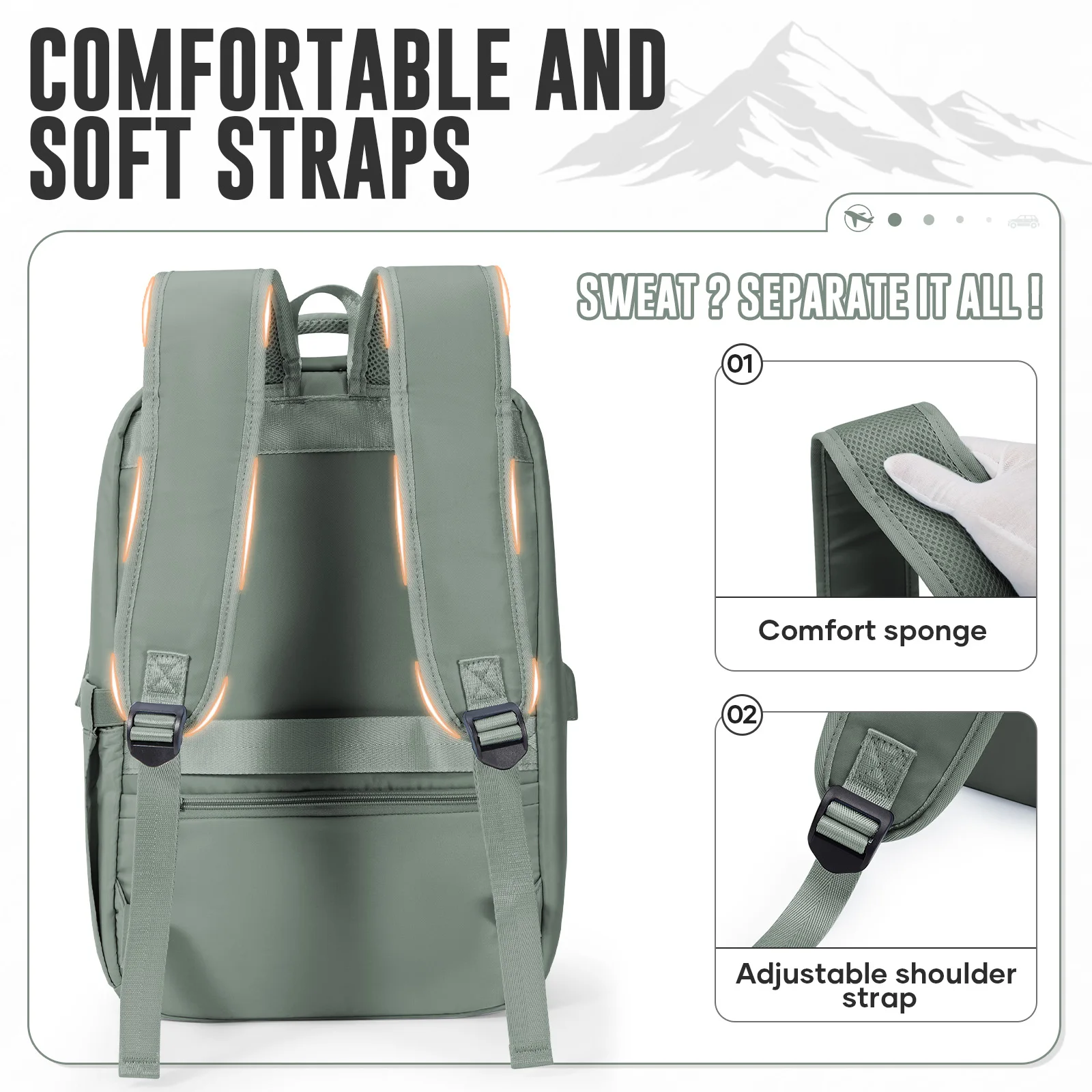 حقيبة ظهر محمولة معتمدة من Ryanair مقاس 40 × 30 × 20 حقيبة ظهر للسفر وضغط مفرغ لحقيبة الظهر مع مضخة يدوية وحقيبة تخزين مفرغة