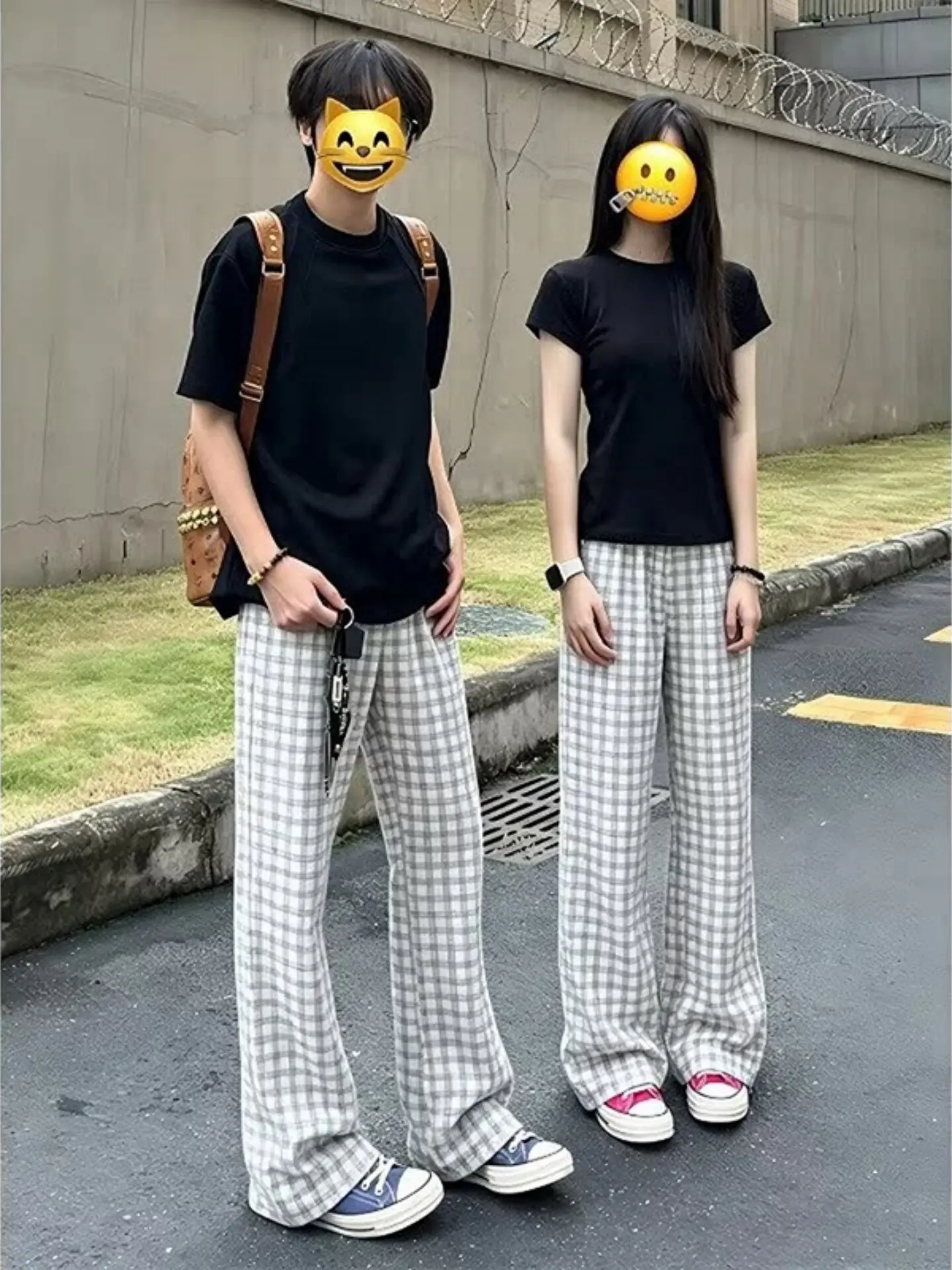 Casual Bubble Cloth Plaid Pants Loose Fit Lightweight Quick Dry Straight Leg Clean Fit Sporty Style Men Women Summer Leisure ...
