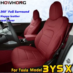 For Tesla Model 3 Y S Car Seats Cover Nappa Leather Full Surround Style Factory Wholesale Price Customized Interior Accessories