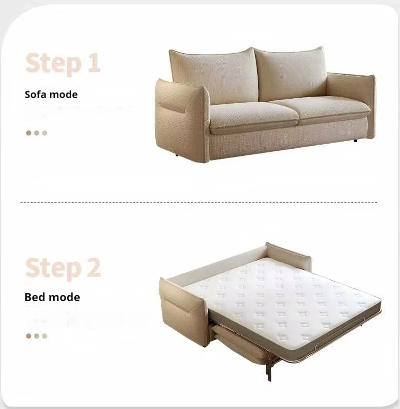 

Sofa Cama Extrable Folding Velvet Sofa Come Bed Modern Foldable Rolling Double Sofa Bed with Thick Mattress Mobile Pulley