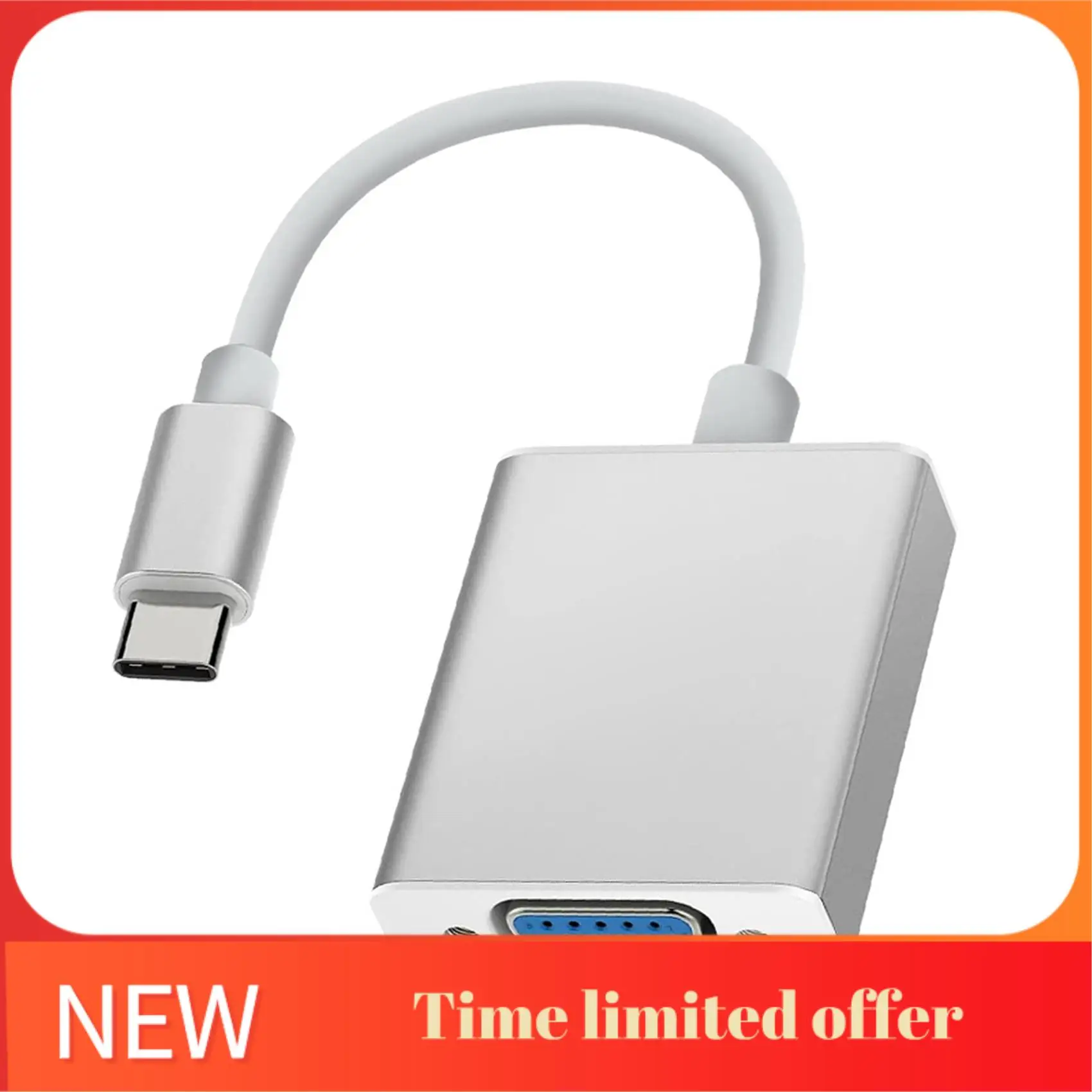 

A42T-Type C To VGA Cable Adapter Type C USB 3.1 Cable Connector VGA Converter For Phone Laptop Tablet