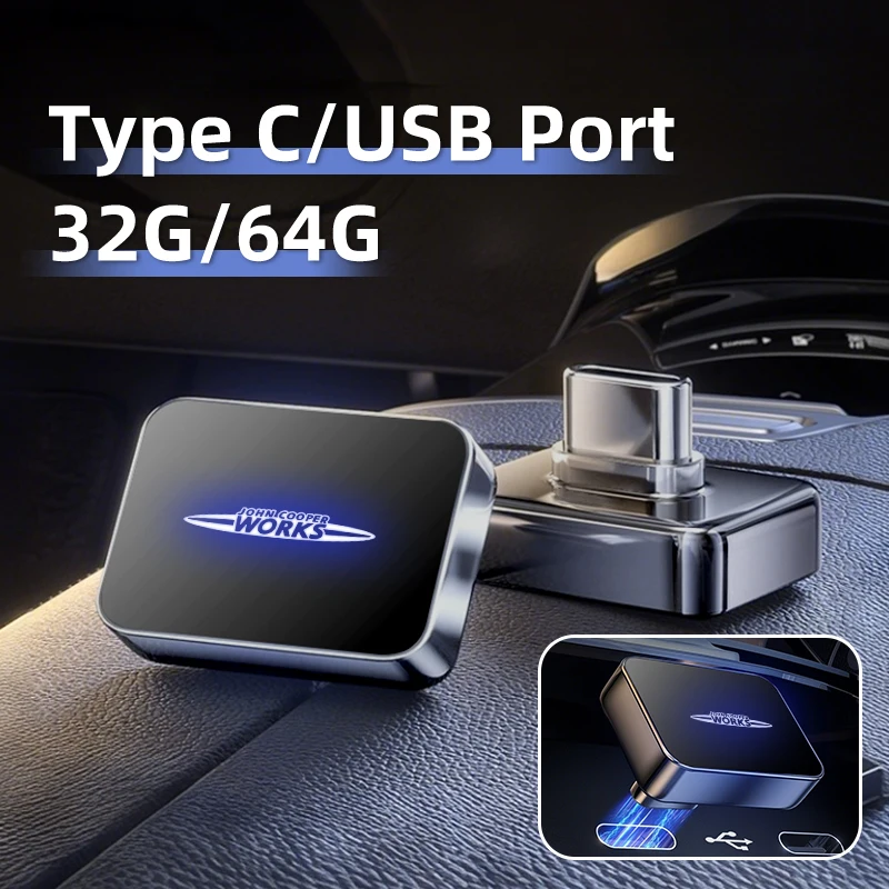 Высокоскоростной порт памяти USB-накопителя 32G/64G типа C U-диска для MINI WORKS Cooper F55 F56 R60 R59 R58 R57 R56 Cabrio