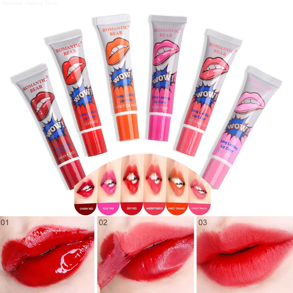 Hot Magic 6 Colors Peel Liquid Lipstick Waterproof Lasting No Fading Lip Ink Tear Lip Gloss Tattoo Dyed Lip Glaze Lips Cosmetics