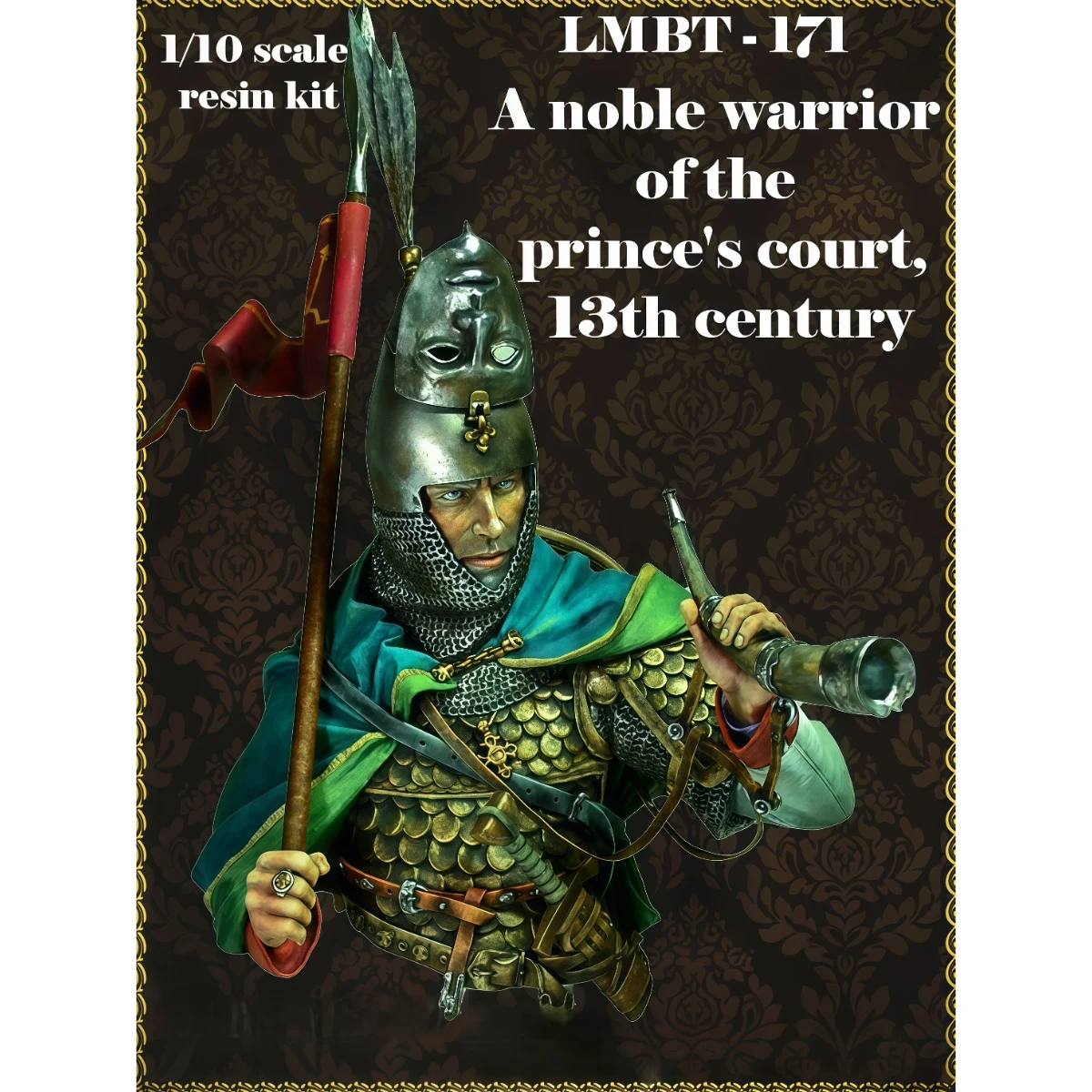 

1/10 scale resin unpainted model kit, bust of a noble knight in the 13th-century royal court, unassembled and unpainted GK,1727X
