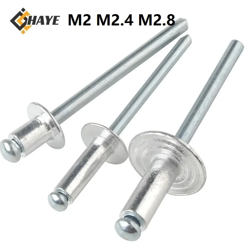 

M2 M2.4 M2.8 Aluminium Mushroon Head Break Mandrel Blind Rivets 6 8 9 10 12 14mm Nail Pop Rivet For Furniture Car Aircraft