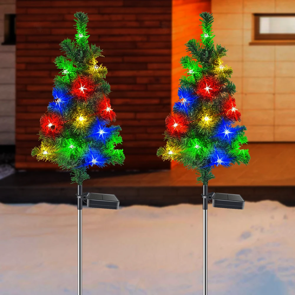 Solar Christmas Tree Lights Outdoor Waterproof LED Garden Garden Lawn Landscape Festive Decorative Floor Lights