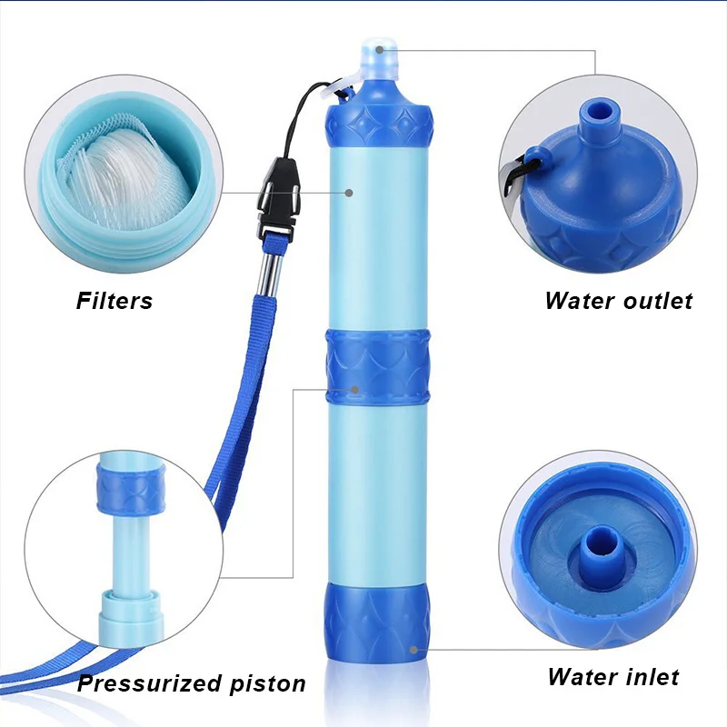 Manual pressurization Emergency Mini Water Filter Outdoor Survival Portable Drinking Purifier For Travel Hiking Camping Trip