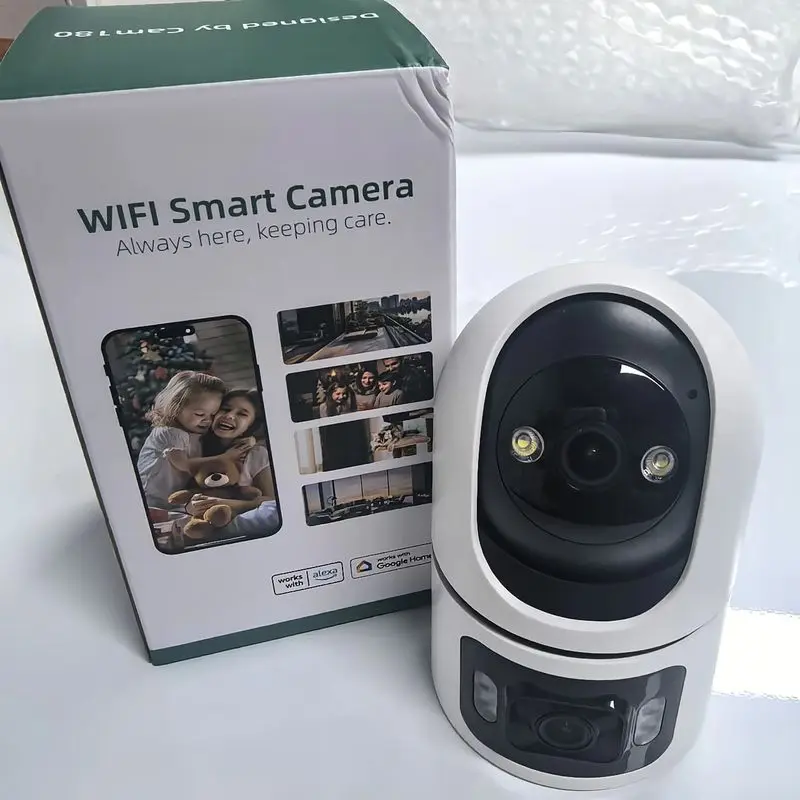 wifi屋内スマートカメラ-3mp-デュアルスクリーンレンズ-24g赤外線ナイトビジョン-モーション検知-自動追跡-双方向音声-ホームセキュリティ
