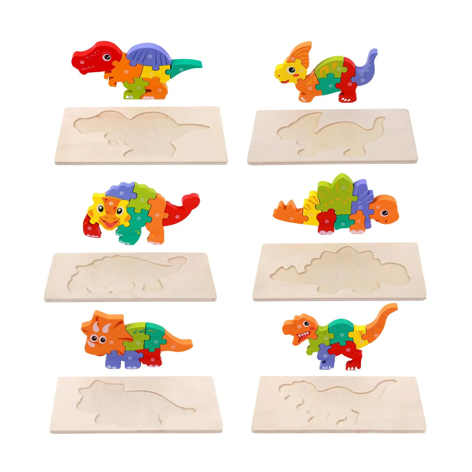 Wooden Dinosaur Puzzles 3D Wooden Puzzle for Kids for Infant Kids Preschool