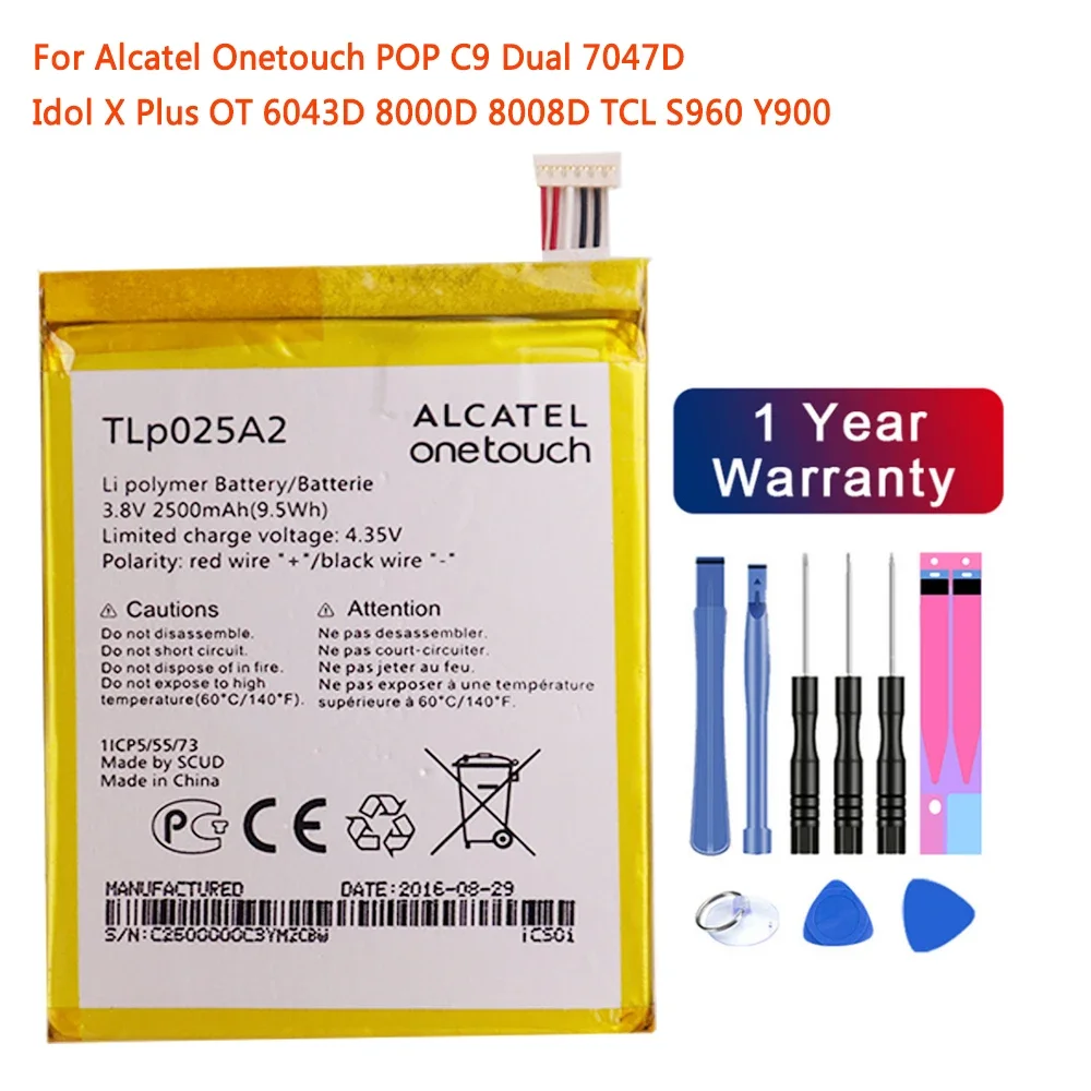 

TLp025A2 Original Battery For Alcatel One Touch Onetouch POP C9 Dual 7047D Idol X Plus OT 6043D 8000D 8008D TCL S960 Bateria