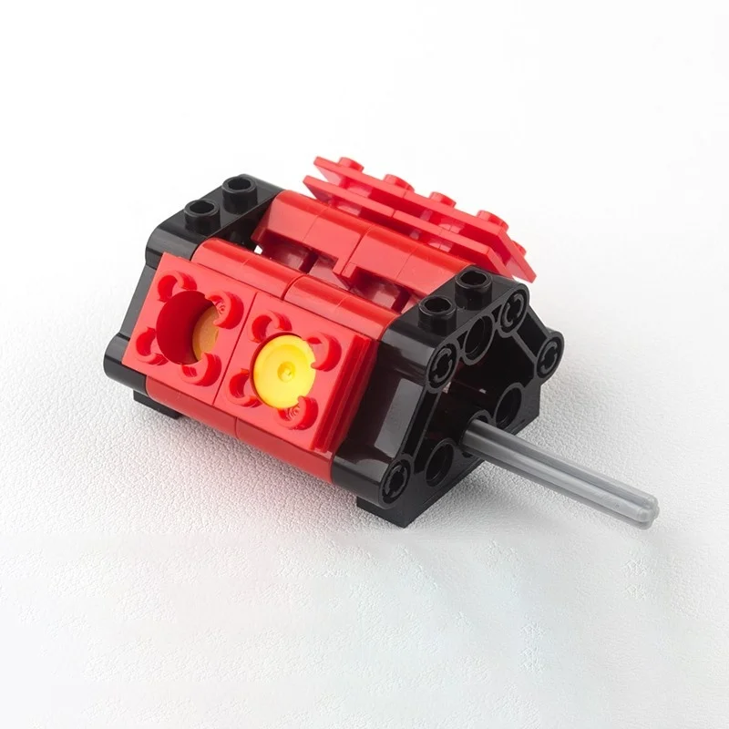 Modelo de motores de coche MOC, bloques de construcción, juego de motores de coches, cilindro de juguete técnico DIY, juego de caja de rompecabezas de pellets pequeños