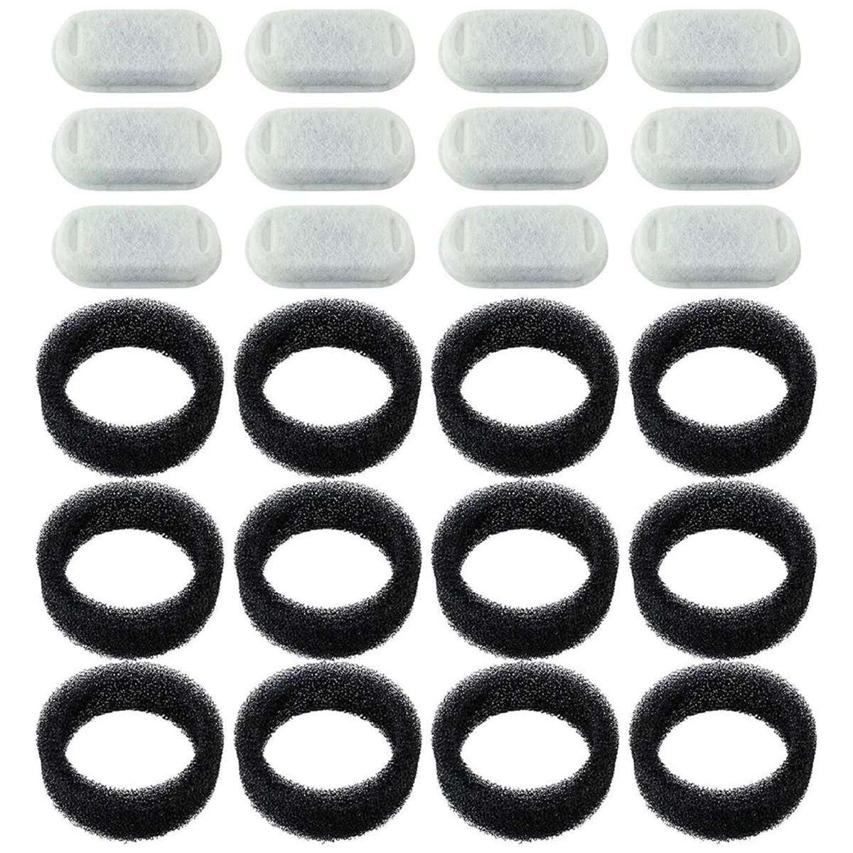 12PCS Cats Water Fountain Replacement Filters & Pre-Filter Sponges for Automatic Pet Fountain Dog Water Fountain